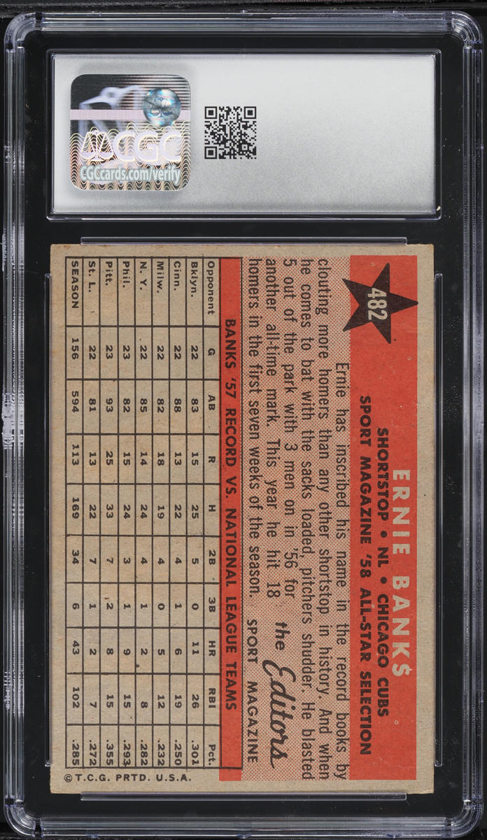 1958 Topps Ernie Banks ALL-STAR #482 CGC 3 VG