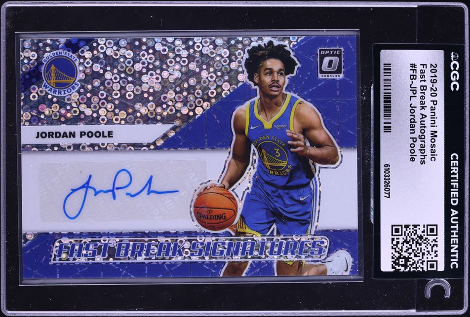2019 Donruss Optic Holo Jordan Poole ROOKIE #169 PSA 8 NM-MT on