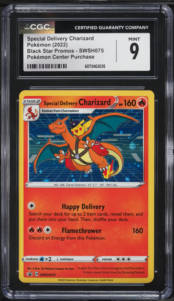 2022 Pokemon SWSH Black Star Center Holo Special Delivery Charizard CGC 9