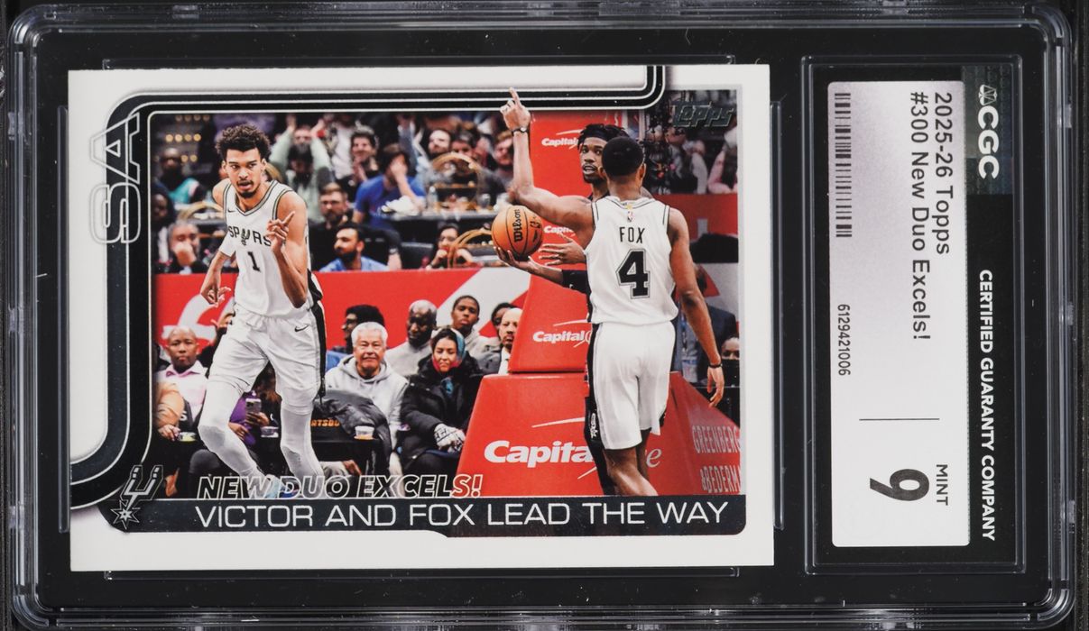 2025 Topps Basketball New Duo Excels! w/ Victor Wembanyama #300 CGC 9 MINT