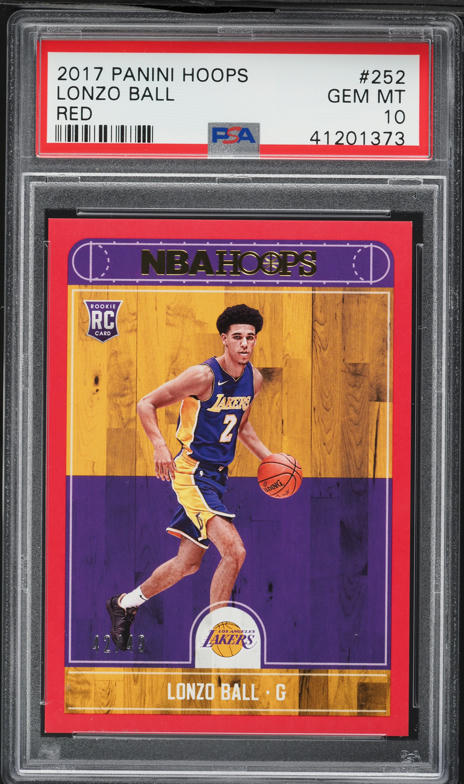 2017 Panini Prizm Purple Lonzo Ball ROOKIE /75 #289 PSA 10 GEM