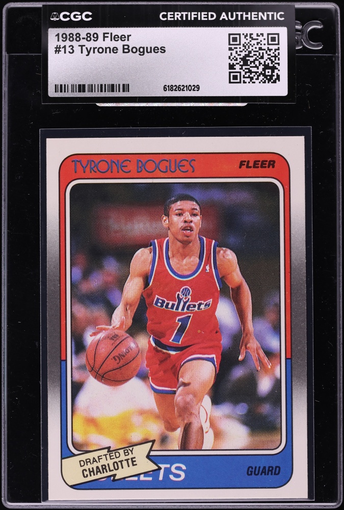 1988 Fleer Basketball Tyrone Bogues ROOKIE #13 CGC AUTH