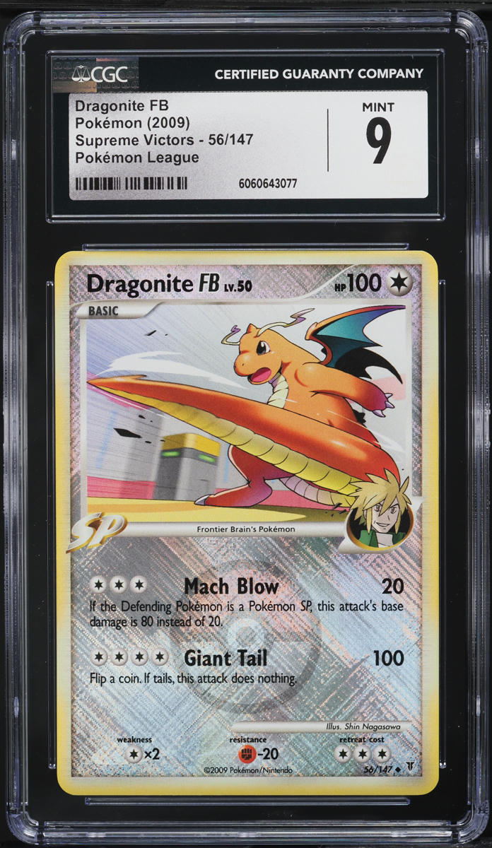 2009 Pokemon Platinum Supreme Victors League Cross Holo Dragonite FB #56 CGC 9 MINT
