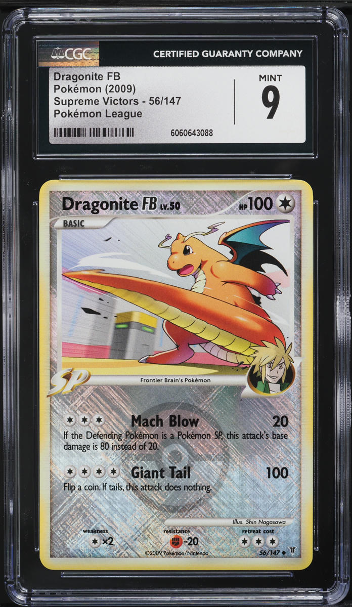 2009 Pokemon Platinum Supreme Victors PM League Dragonite FB #56 CGC 9 MINT
