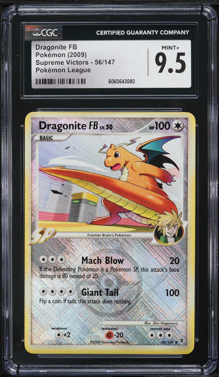 2009 Pokemon Platinum Supreme Victors PM League Dragonite FB #56 CGC 9.5 MINT+