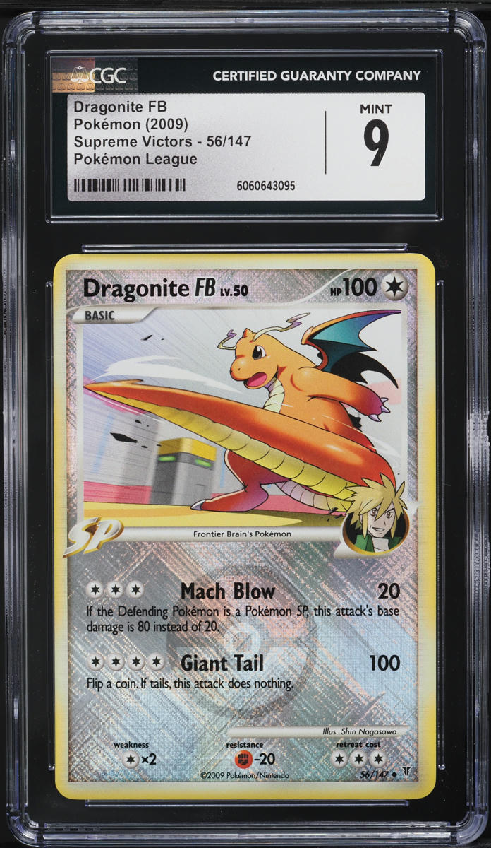 2009 Pokemon Platinum Supreme Victors League Cross Holo Dragonite FB #56 CGC 9 MINT