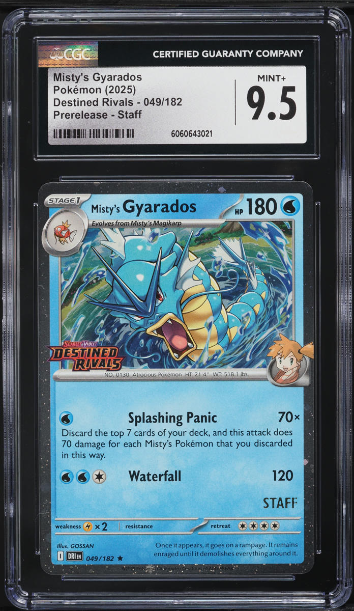 2025 Pokemon Scarlet & Violet Destined Rivals Prerelease Staff Misty's Gyarados #49 CGC 9.5