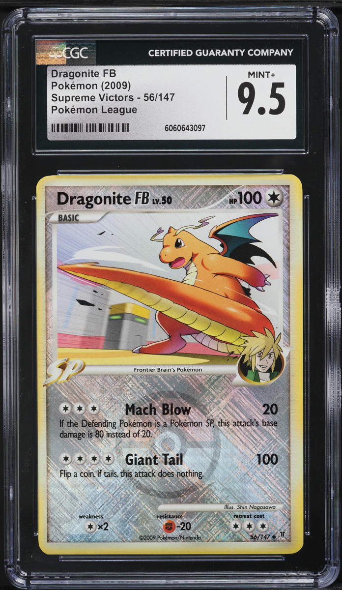 2009 Pokemon Platinum Supreme Victors League Cross Holo Dragonite FB #56 CGC 9.5 MINT+