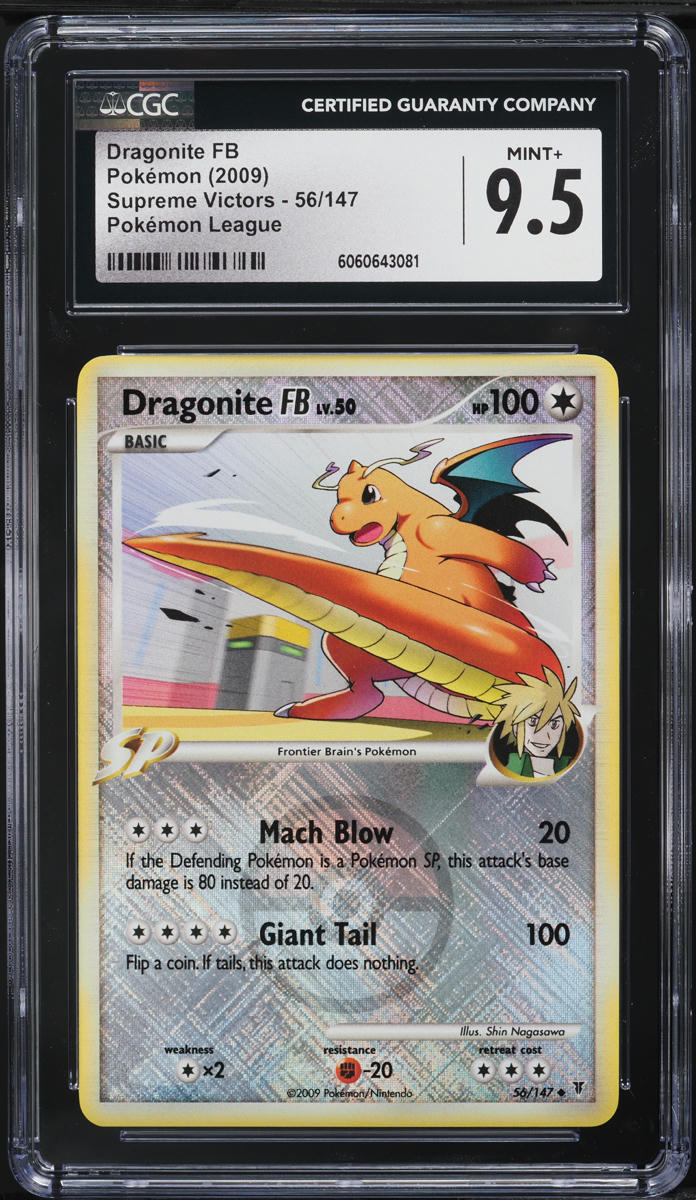 2009 Pokemon Platinum Supreme Victors PM League Dragonite FB #56 CGC 9.5 MINT+