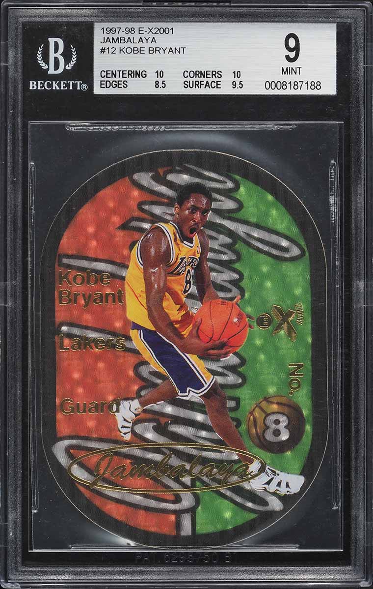 1999 Skybox Apex Cutting Edge Warp Tek Kobe Bryant /25 #5 BGS 9
