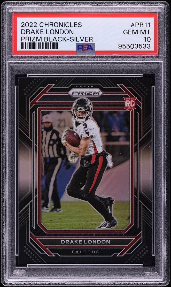 2022 Panini Chronicles Prizm Black Silver Drake London ROOKIE #PB11 PSA 10 GEM MINT
