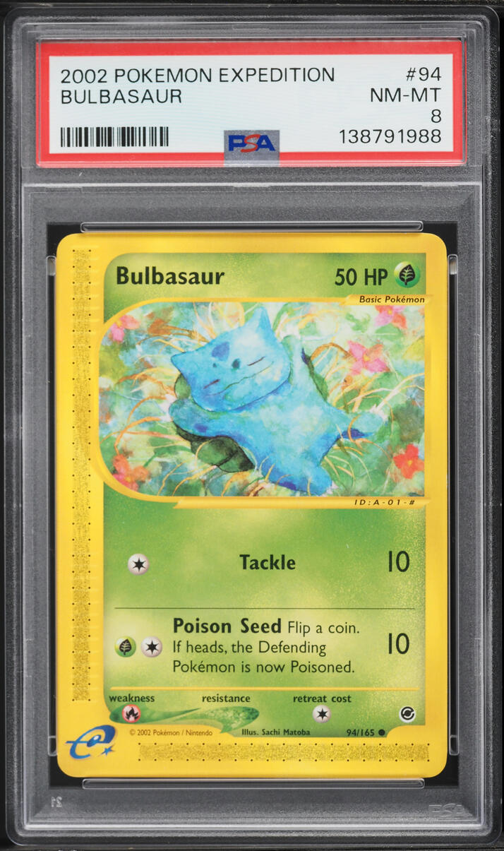 2002 Pokemon Expedition Bulbasaur #94 PSA 8 NM-MT