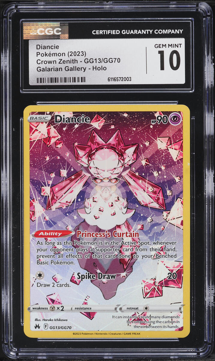 2023 Pokemon Sword & Shield Crown Zenith Alt Art Diancie #GG13 CGC 10 GEM MINT