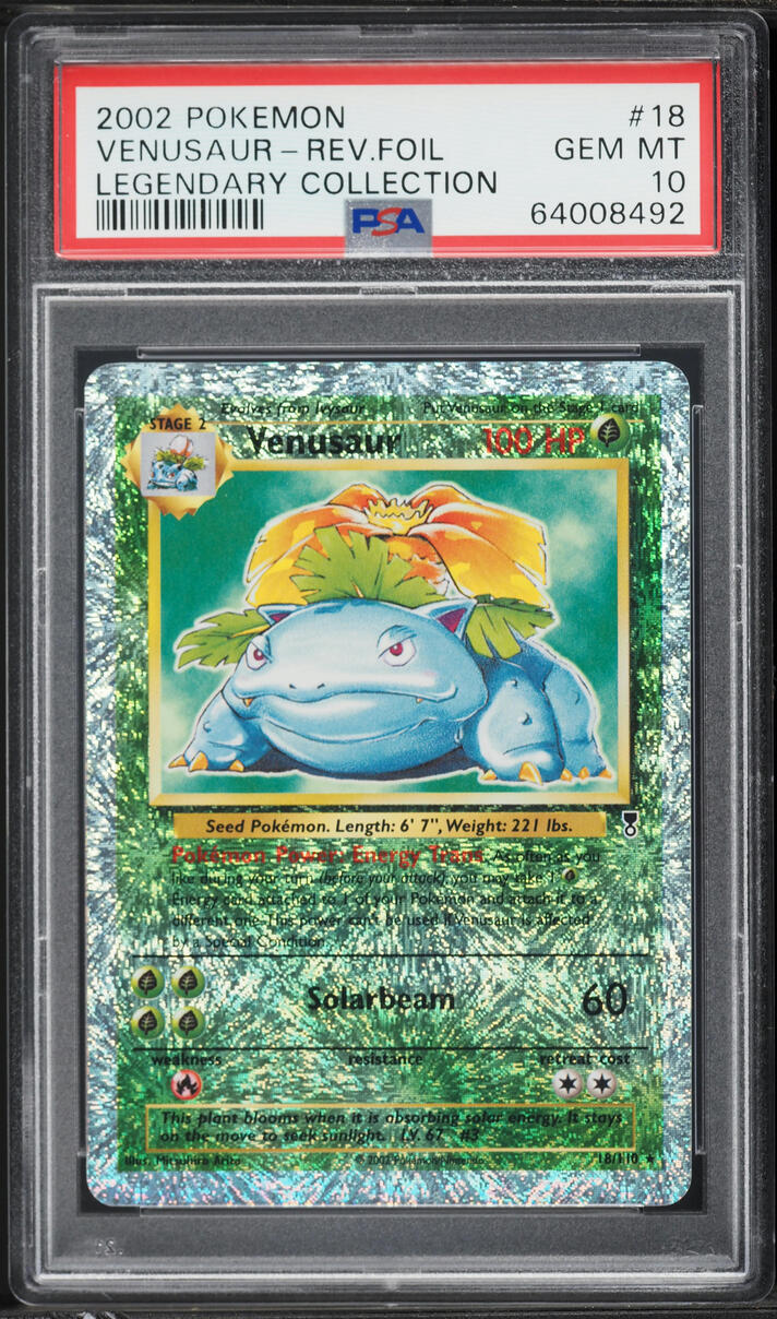2002 Pokemon Legendary Collection Reverse Holo Venusaur #18 PSA 10 GEM MINT