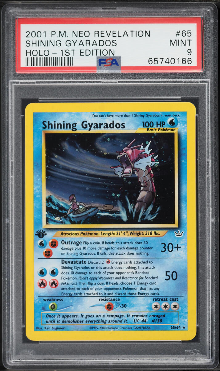 2001 Pokemon Neo Revelation 1st Edition Holo Shining Gyarados #65 PSA 9 MINT