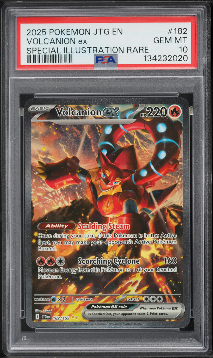 2025 Pokemon Scarlet & Violet Journey Together SIR Volcanion ex #182 PSA 10 GEM MINT
