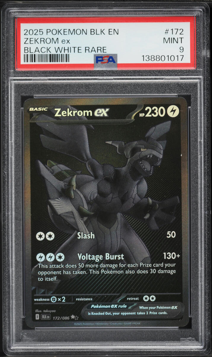 2025 Pokemon Scarlet & Violet Black Bolt BWR Zekrom ex #172 PSA 9 MINT