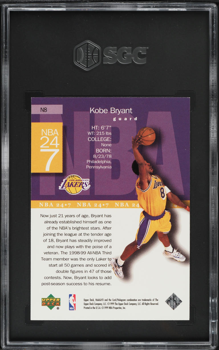 1999 Upper Deck HoloGrFX NBA 24-7 Kobe Bryant #N8 SGC 9.5 MINT+
