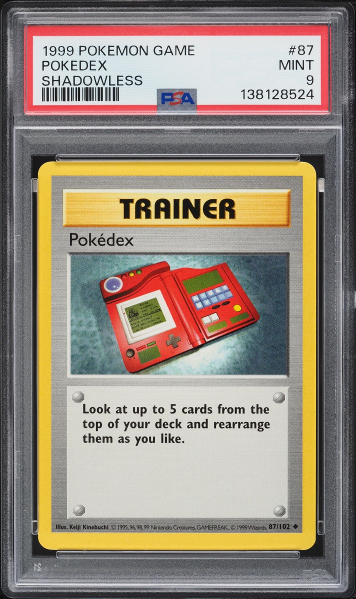 1999 Pokemon Base Set Shadowless Pokedex #87 PSA 9 MINT