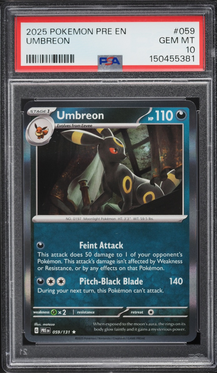 2025 Pokemon Scarlet & Violet Prismatic Evolutions Umbreon #59 PSA 10 GEM MINT