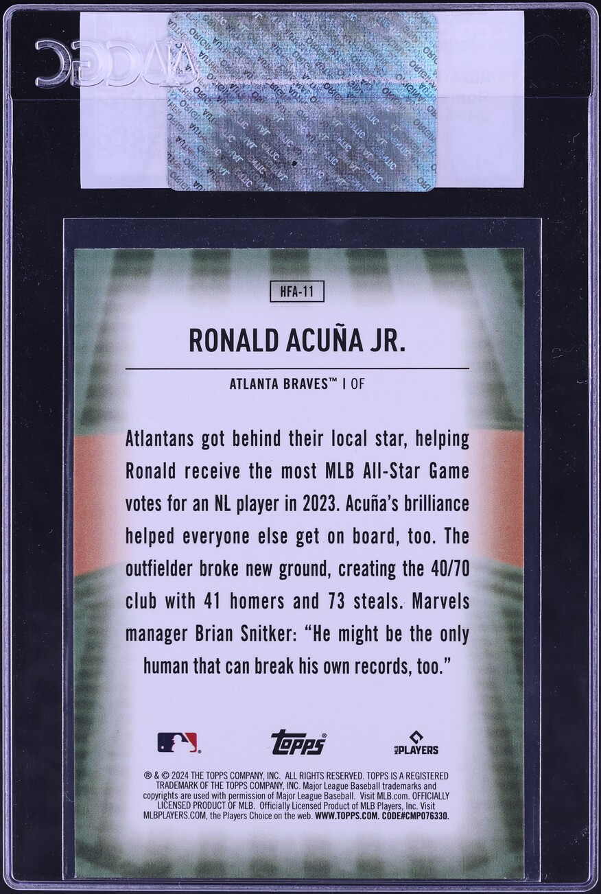 2024 Topps Home Field Advantage Ronald Acuna Jr. #HFA-11 CGC AUTH