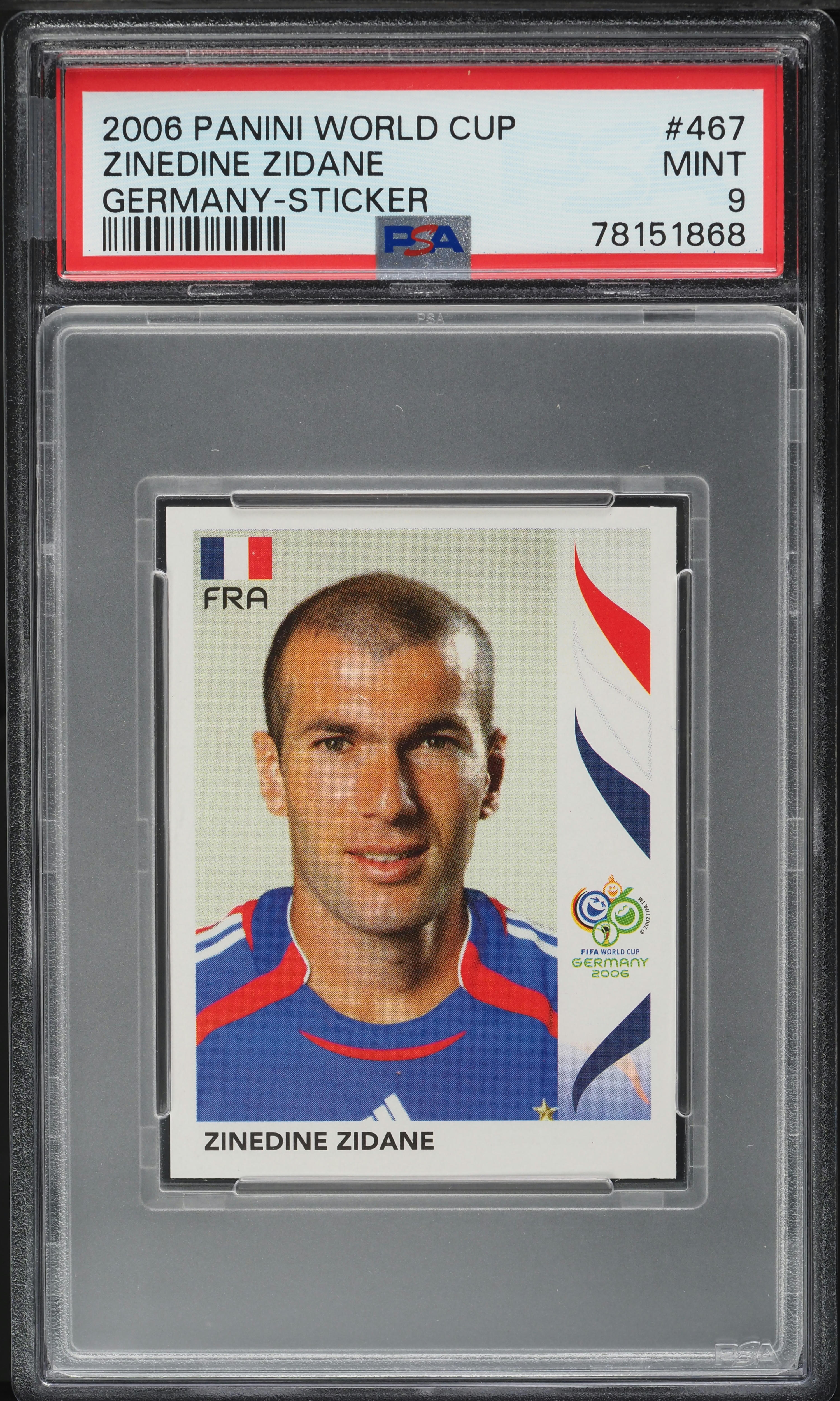 2006 Panini World Cup Germany Sticker Zinedine Zidane #467