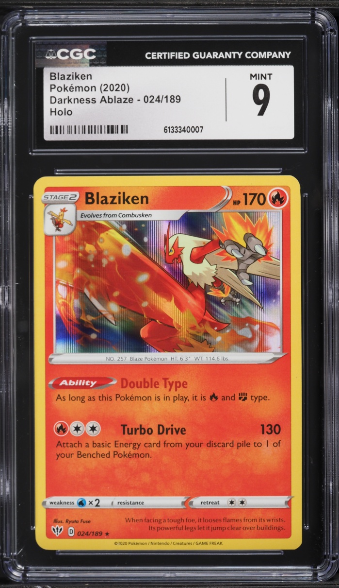 2020 Pokemon Sword & Shield Darkness Ablaze Holo Blaziken #024 CGC 9 MINT