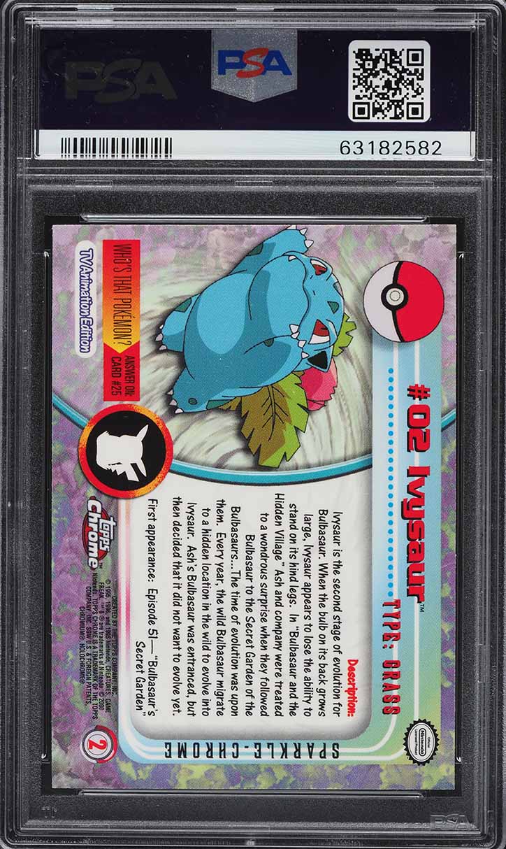 2000 Topps Chrome Pokemon Series 1 Sparkle Ivysaur #2 PSA 10 GEM MINT