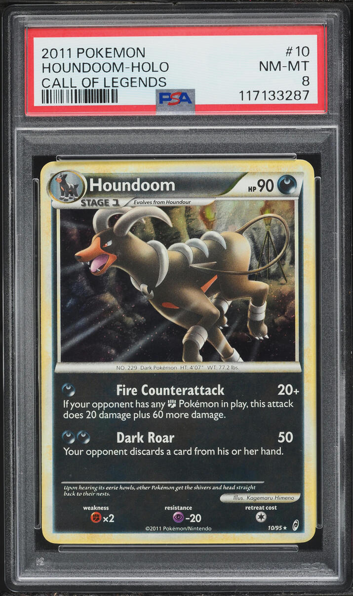 2011 Pokemon Call Of Legends Holo Houndoom #10 PSA 8 NM-MT