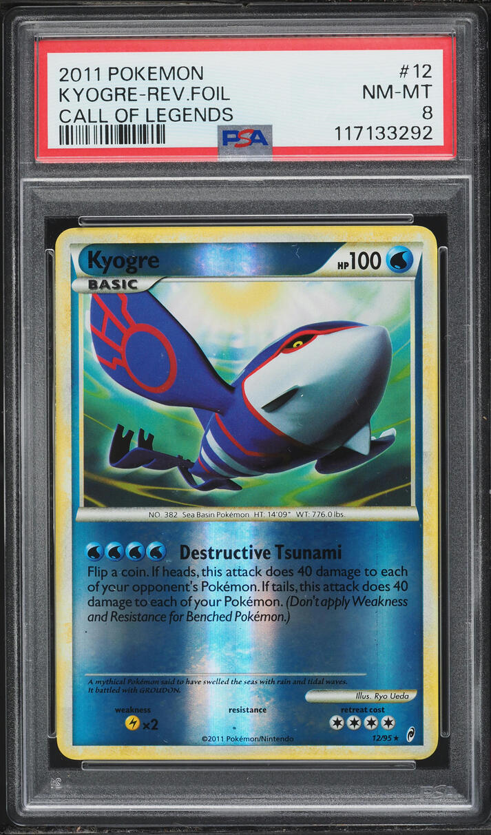 2011 Pokemon Call Of Legends Reverse Holo Kyogre #12 PSA 8 NM-MT