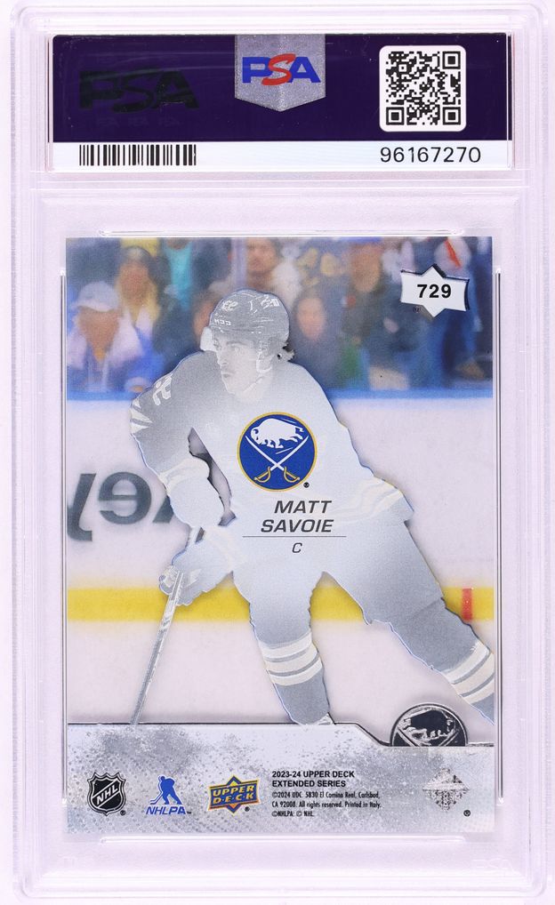 2023 Upper Deck Clear Cut Young Guns Matt Savoie ROOKIE #729 PSA 10 GEM MINT