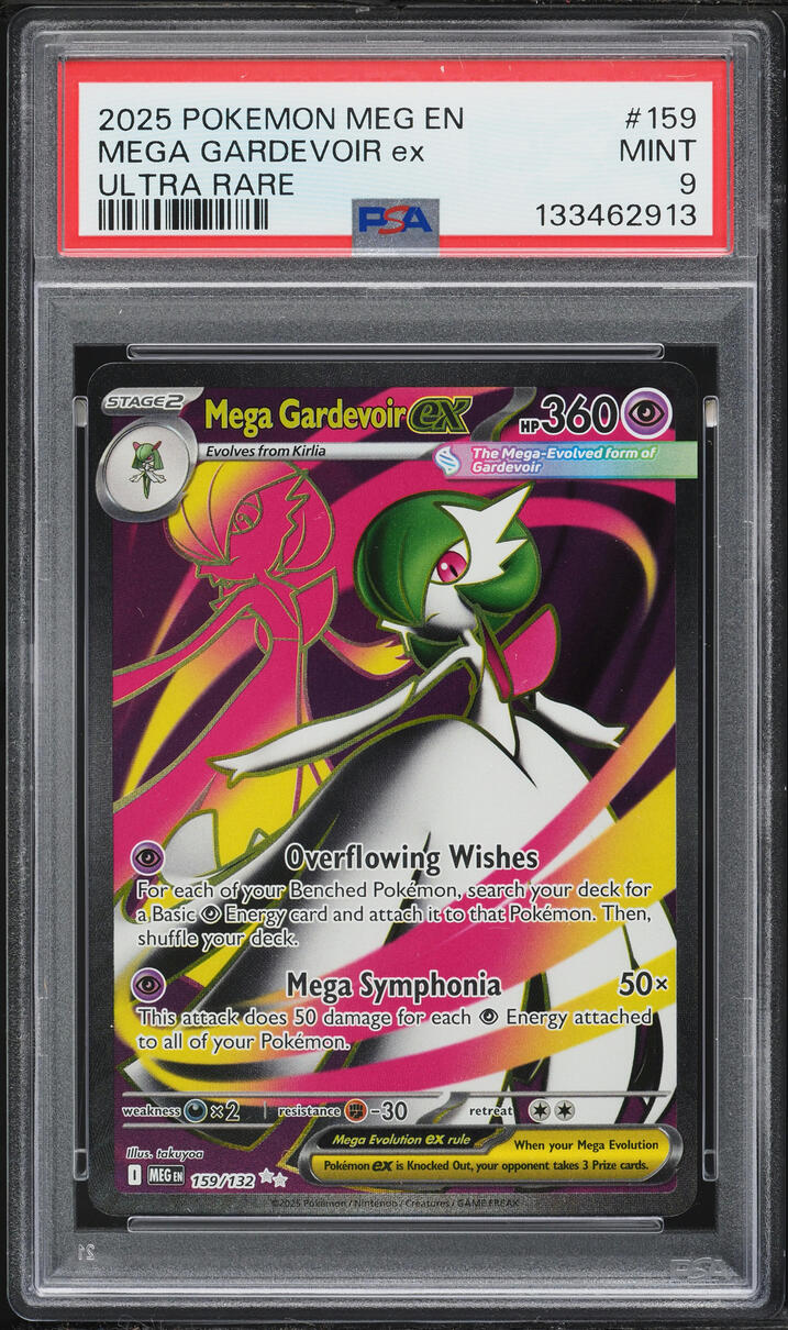 2025 Pokemon Mega Evolution Full Art Mega Gardevoir ex #159 PSA 9 MINT