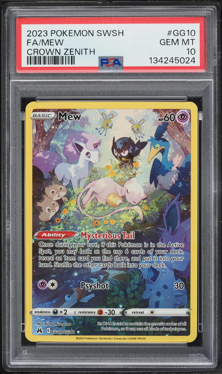 2023 Pokemon Sword & Shield Crown Zenith Galarian Gallery Alt Art Mew #GG10 PSA 10 GEM MINT