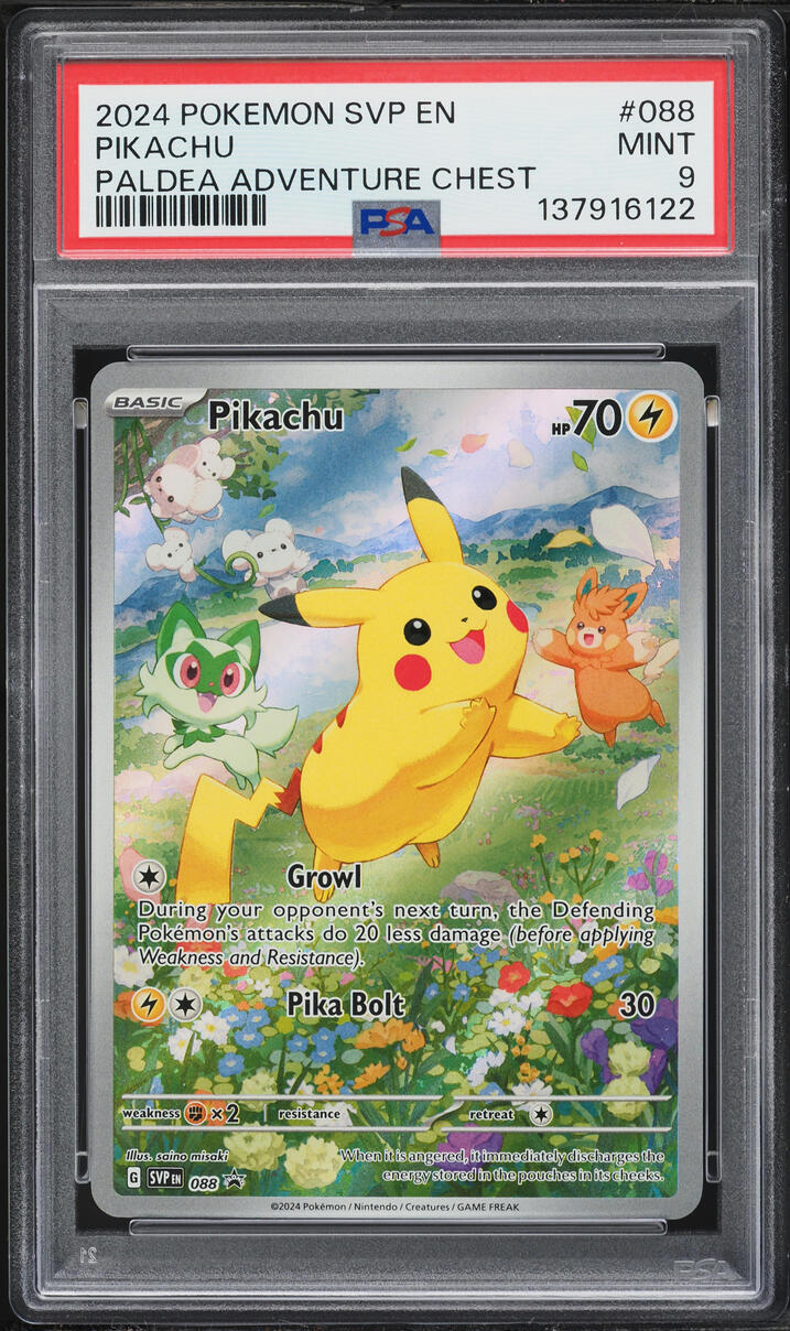 2024 Pokemon Scarlet & Violet Promo Paldea Adventure Chest Full Art Pikachu #88 PSA 9 MINT