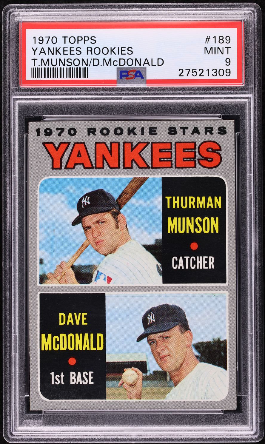 1970 Topps Thurman Munson ROOKIE #189 PSA 9 MINT