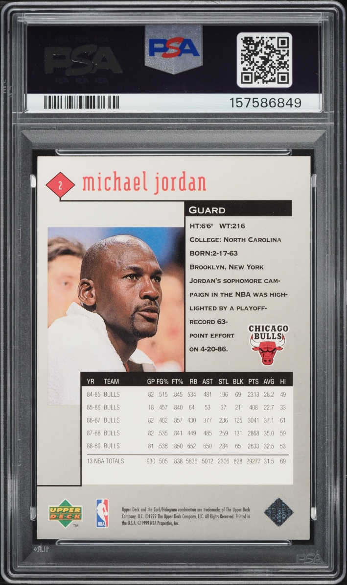 1998 Black Diamond Single Michael Jordan #2 PSA 7 NRMT