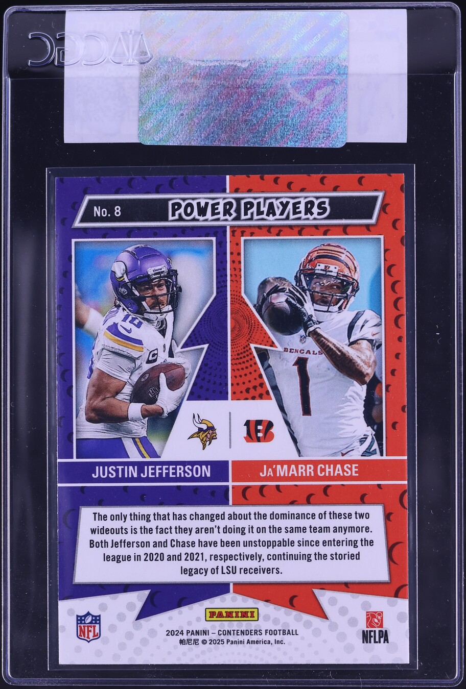 2024 Panini Contenders Power Players Justin Jefferson Ja'Marr Chase #8 CGC AUTH