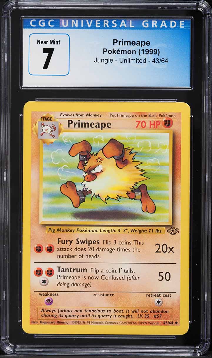 1999 Pokemon Jungle Primeape #43 CGC 7 NRMT