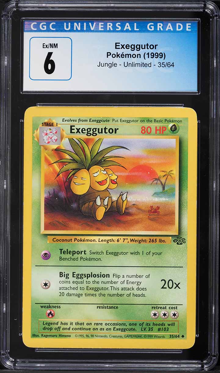1999 Pokemon Jungle Exeggutor #35 CGC 6 EXMT