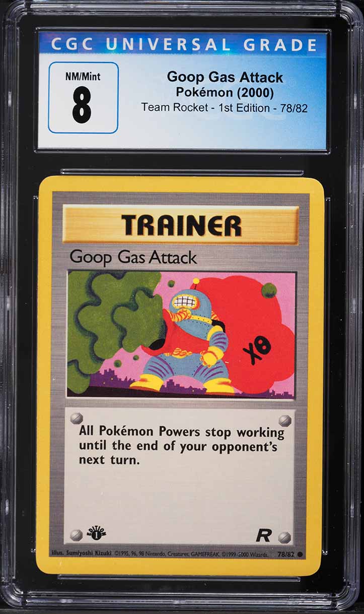 2000 Pokemon Team Rocket 1st Edition Goop Gas Attack #78 CGC 8 NM-MT