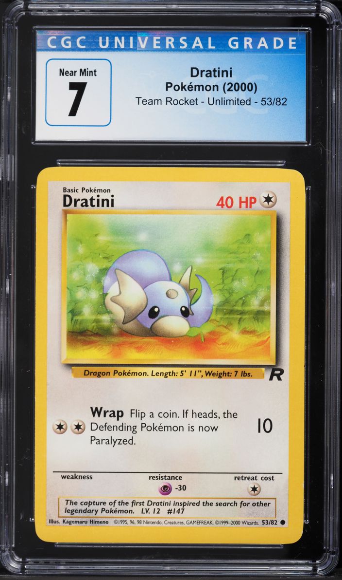 2000 Pokemon Team Rocket Dratini #53 CGC 7 NRMT