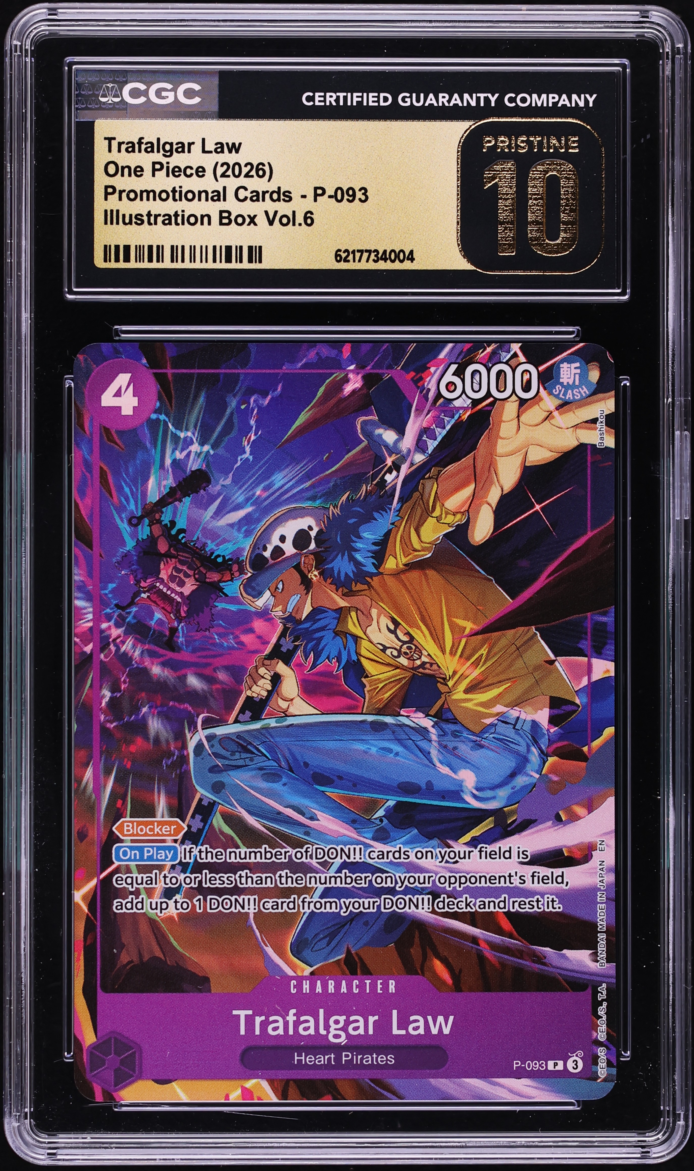 2026 One Piece Promo Illustration Box Vol.6 Alt Art Trafalgar Law #P-093 CGC 10 PRISTINE