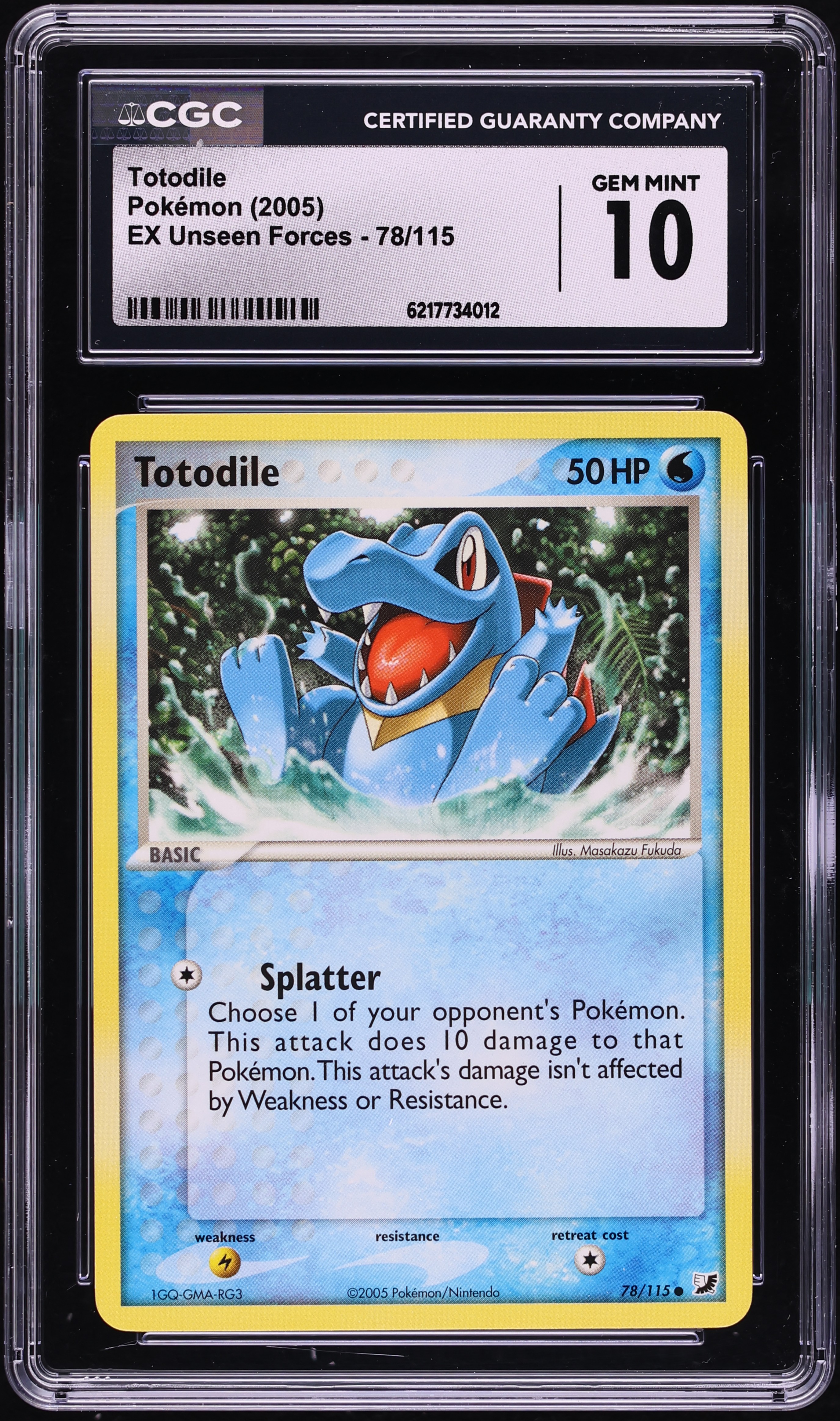 2005 Pokemon EX Unseen Forces Totodile #78 CGC 10 GEM MINT
