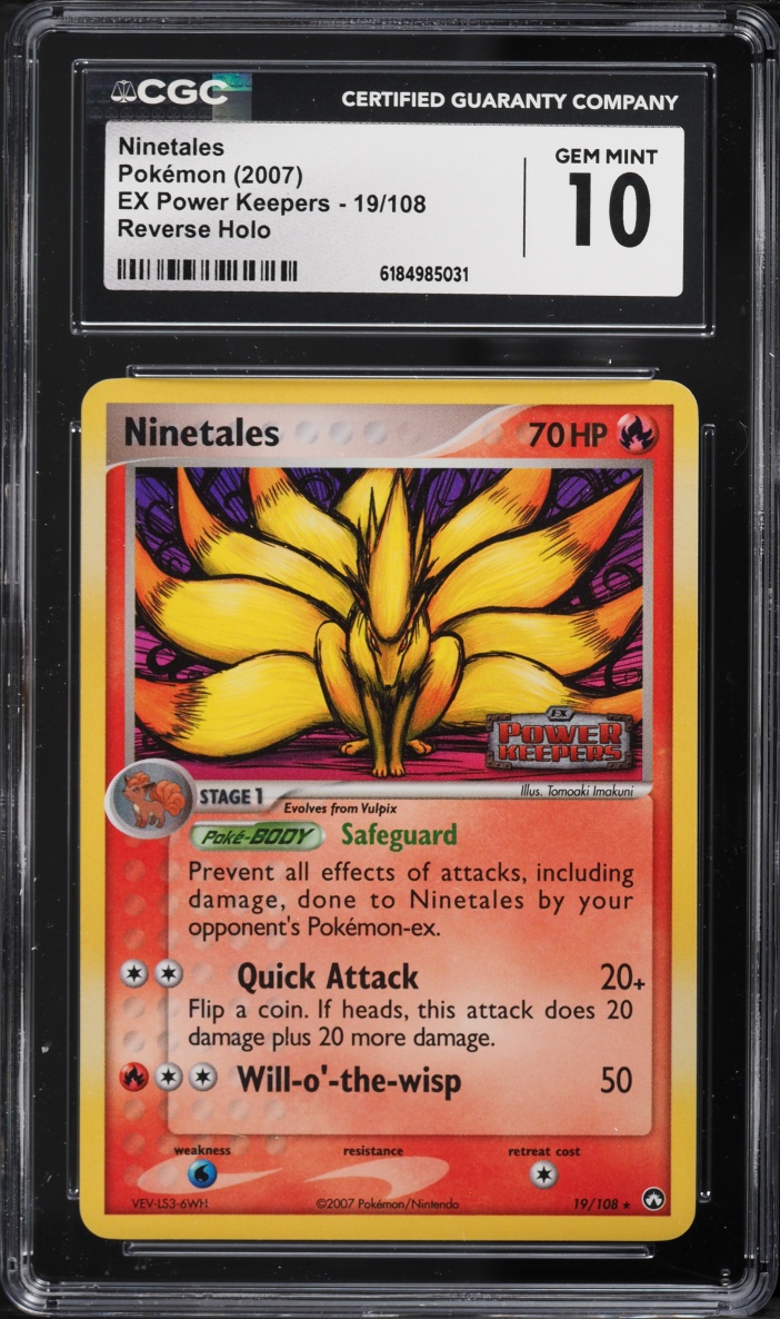 2007 Pokemon EX Power Keepers Reverse Holo Ninetales #19 CGC 10 GEM MINT