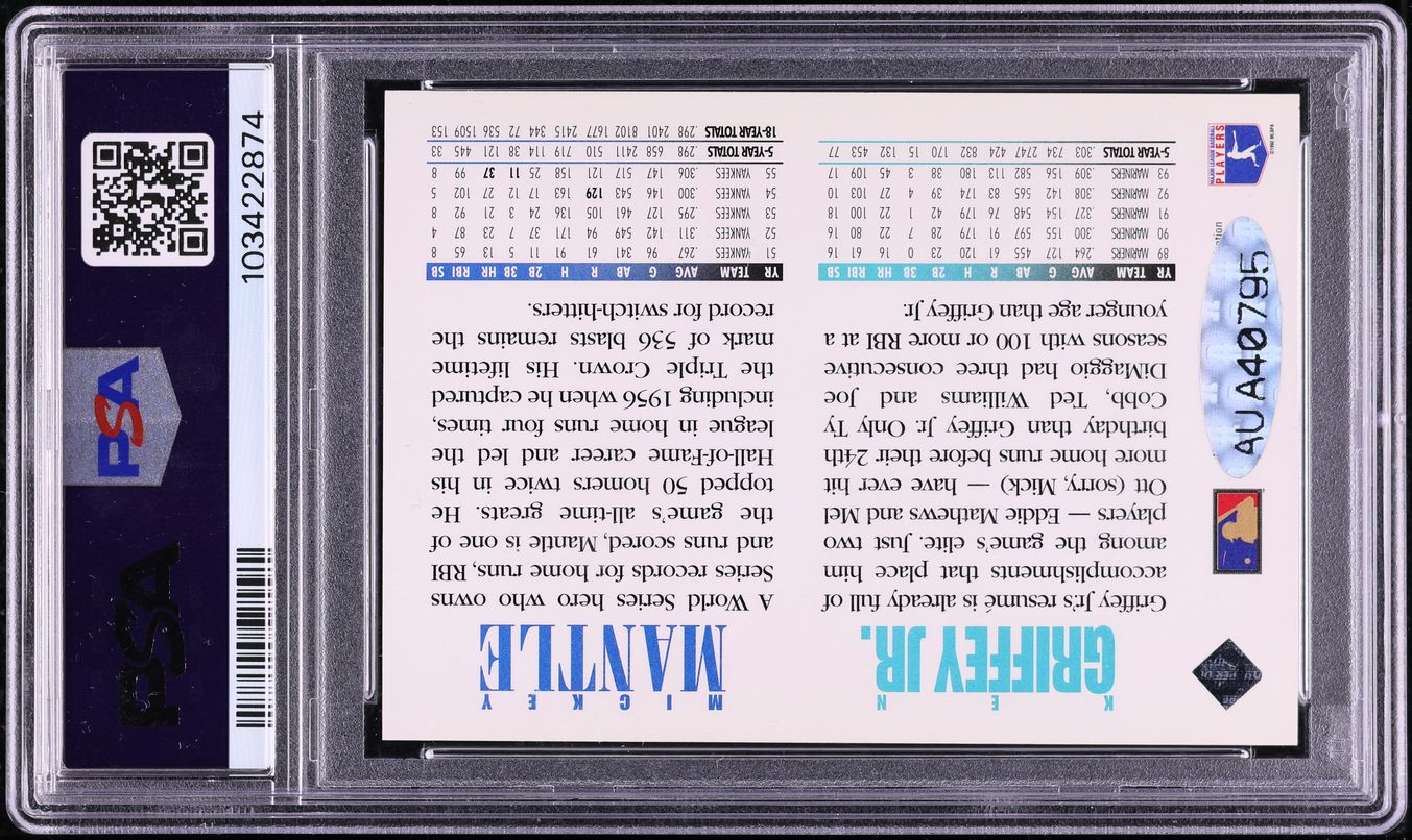 1994 Upper Deck Mickey Mantle & Ken Griffey Jr. AUTO DNA 9 PSA AUTH