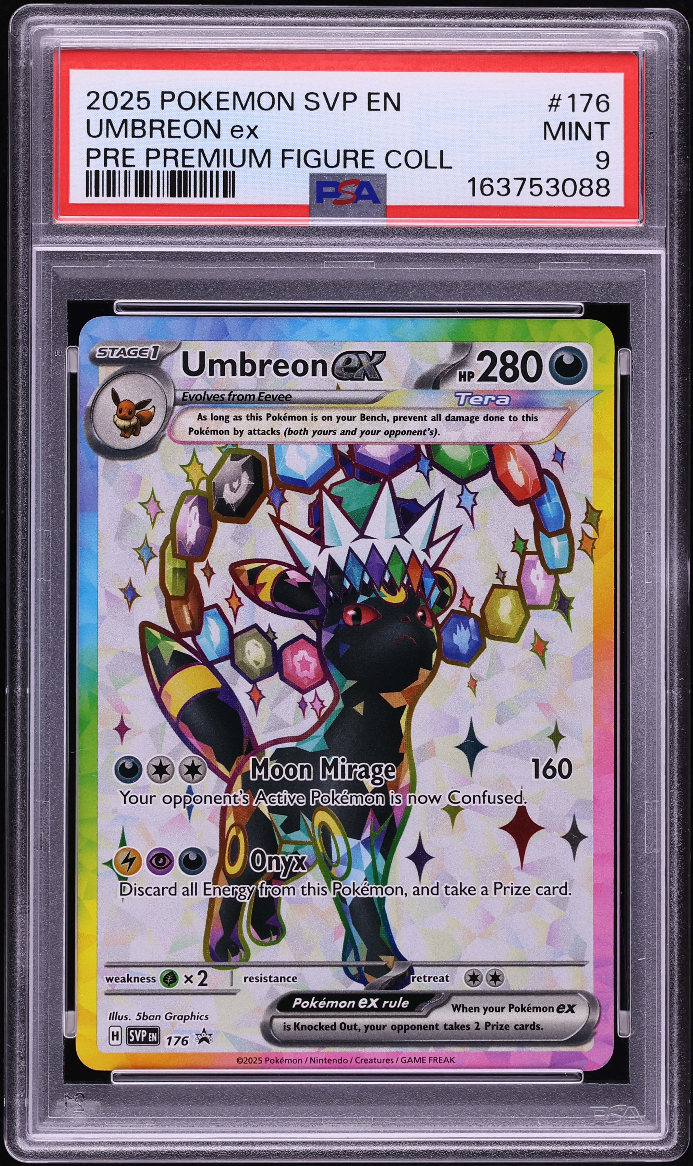 2025 Pokemon SV Promo Prismatic Evolutions Premium Figure Full Art Umbreon Ex #176 PSA 9 MINT