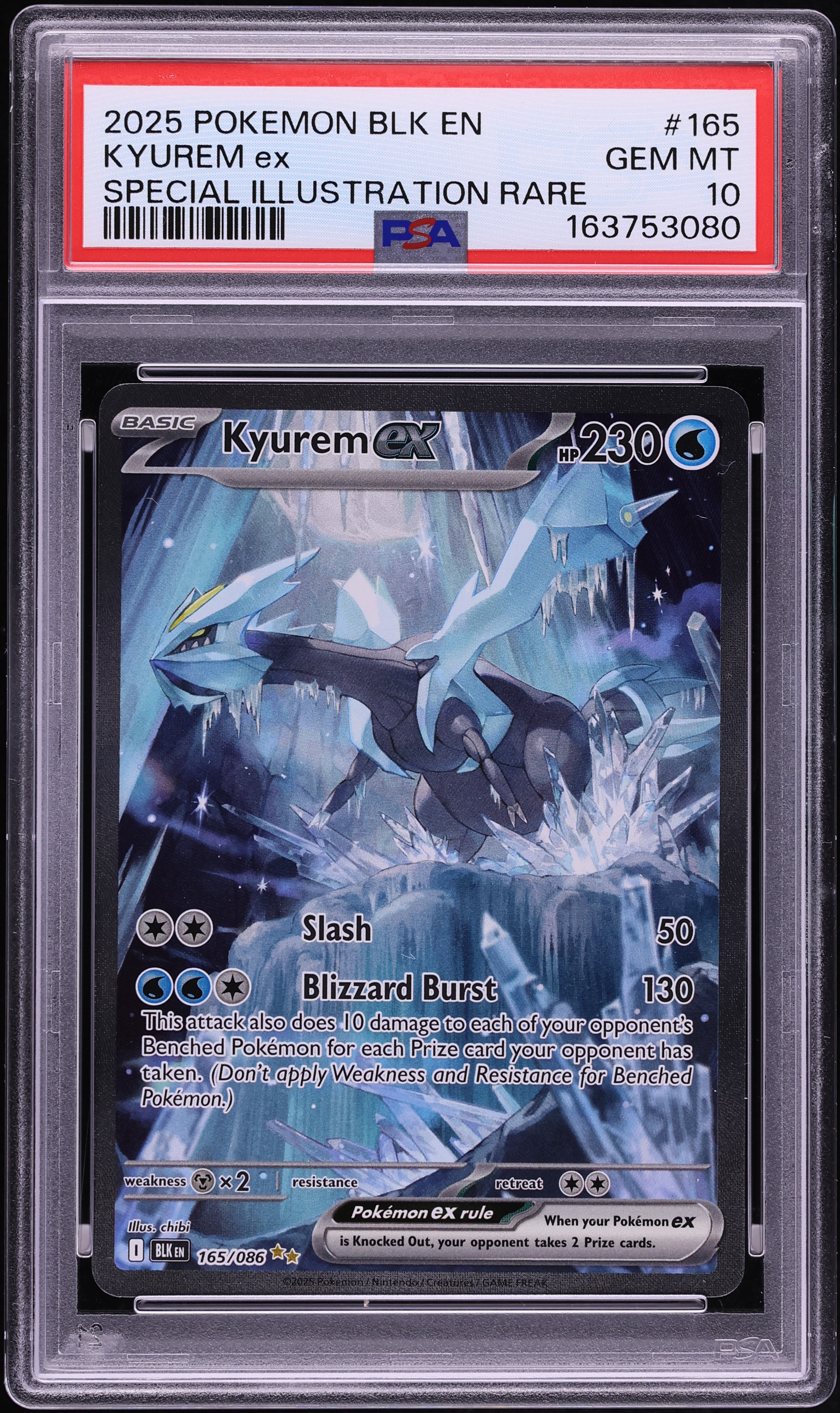 2025 Pokemon Scarlet & Violet Black Bolt SIR Kyurem Ex #165 PSA 10 GEM MINT
