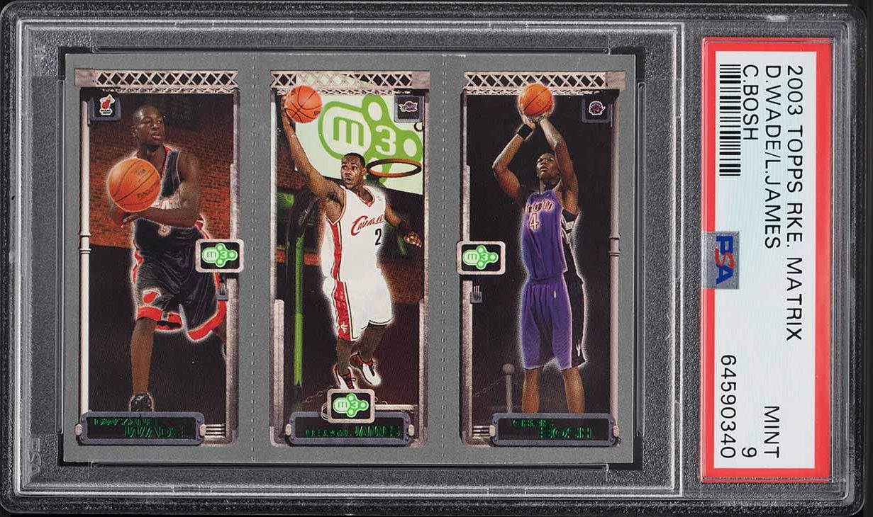 2003 Topps Matrix Dwyane Wade LeBron James Chris Bosh ROOKIE PSA 9 MINT ...