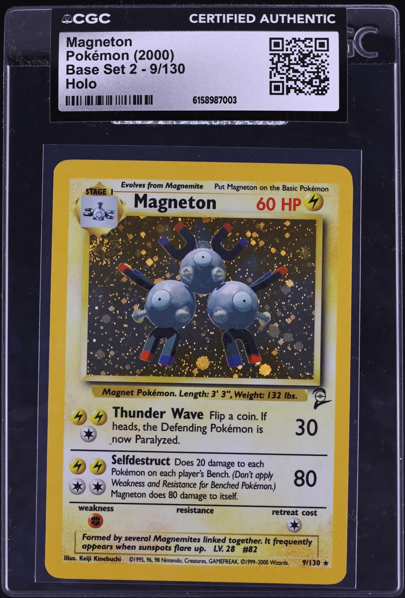 2000 Pokemon Base Set 2 Holo Magneton #9 CGC AUTH