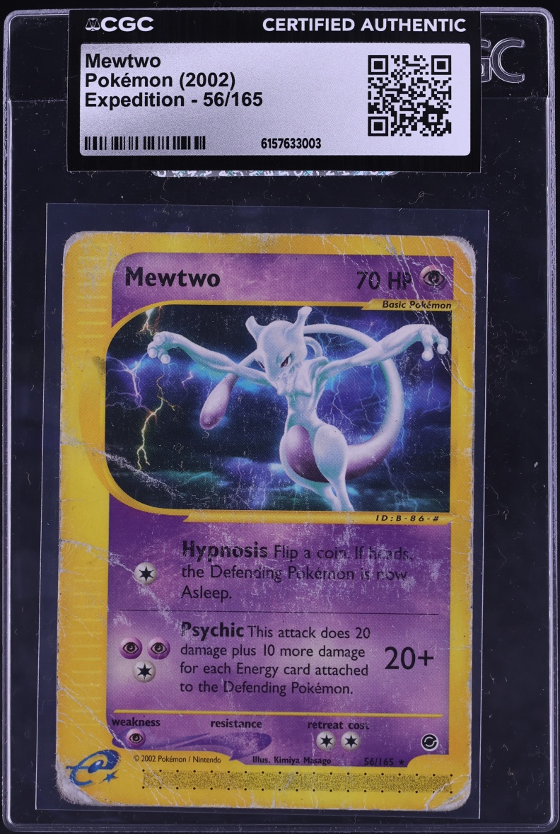 2002 Pokemon Expedition Mewtwo #56 CGC AUTH